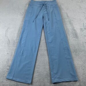 32 Degrees Cool Women M Activewear Pants Blue Ribbed Wide Leg Flared Pockets